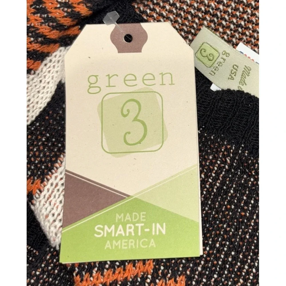 NEW Green 3 Plaid OSU Beavers Poncho One‎ Size Orange Balck USA Recycled Cotton - Picture 10 of 11
